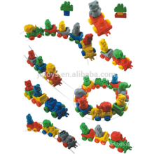 2016 plastic animal blocks toys zoo animal set toy